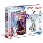 Clementoni Пъзел 104 части + 3D Замръзналото кралство Frozen Клементони Clementoni 20170