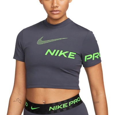 Nike Тениска Nike W NP DF GRX SS CROP TOP Сребърно Velikost L