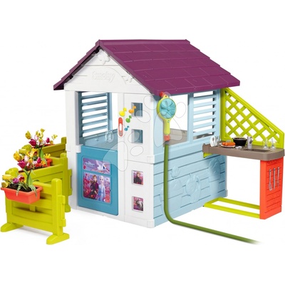 Smoby Domeček Frozen Disney Playhouse s kuchyňkou a letní zahrádkou