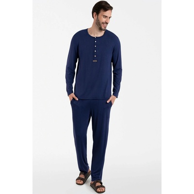 Italian Fashion Amigo pánské pyžamo dlouhé tm.modré