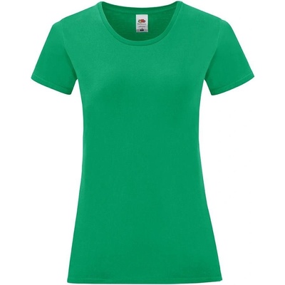 Iconic Women's Green Fruit of the Loom Women's T shirt zelená