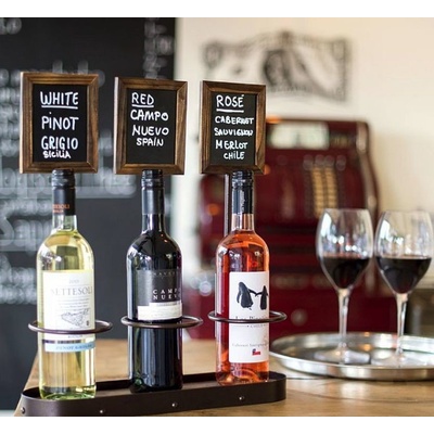 Stojan Securit BOTTLE DISPLAYS na 3 lahve s popisovatelnou tabulkou