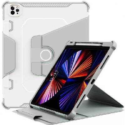 Устойчив въртящ се 360° калъф с място за Apple Pencil за iPad Air 4 (2020) / Air 5 (2022) / Pro 11" (2018-2022) - сиво (70975)