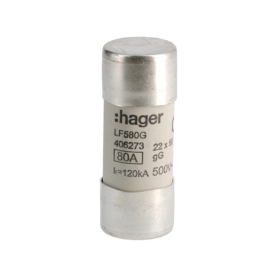 HAGER Pojistka LF580G PV22 gG 690V, válcová (balení 10ks) LF580G