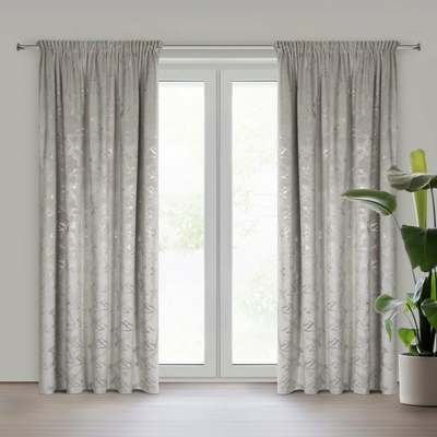 EUROFIRANY ZATEMŇOVACÍ ZÁVĚS NA PÁSCE RAJA 140X270 CM VZOROVANÁ