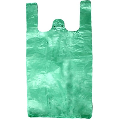 Mikrotenová taška, nosnosť 10 kg, dĺžka 55 cm, šírka 30 cm, záložka 18 cm, zelená, 200 ks