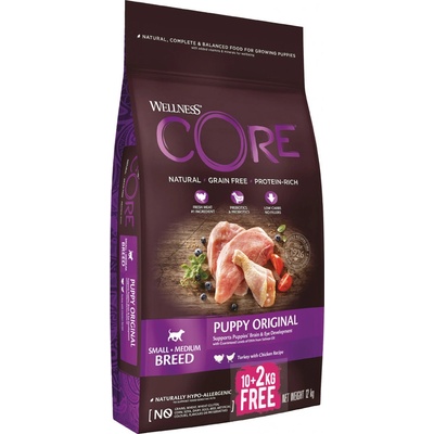 Wellness Core Puppy Small & Medium Breed Turkey & Chicken 12 kg