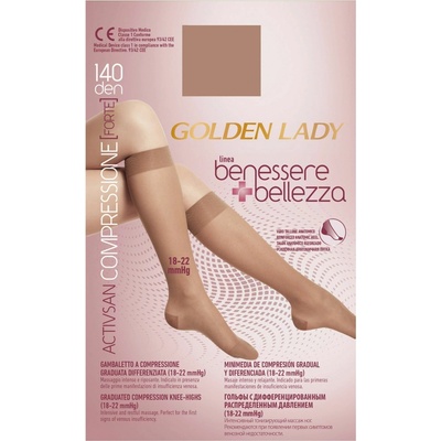 Golden Lady Kompresívne podkolienky Benessere & Bellezza 140 DEN Čierna