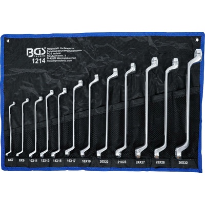 BGS technic Sada oboustranných očkových klíčů zalomené 6 x 7 - 30 x 32 mm 12dílná BGS 1214