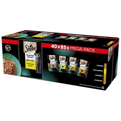 SHEBA Delicacy Poultry Flavors sáčky 4 x 40x85 g