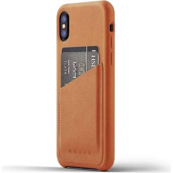 Image 1 of Mujjo Leather Wallet Case - кожен (естествена кожа) кейс с джоб за кредитна карта за iPhone XS, iPhone X (кафяв)