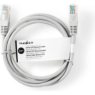 Nedis CCGT85100GY30 UTP 1x RJ45 - 1x RJ45 Cat5e, 3m, šedý
