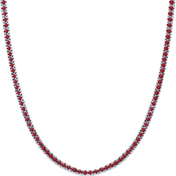 SAVICKI Тенис колие Luminy 3, 0 мм: бяло злато, рубини