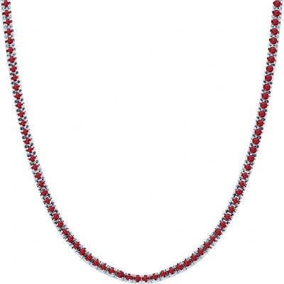 SAVICKI Тенис колие Luminy 3, 0 мм: бяло злато, рубини