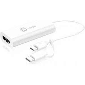 j5create Видео адаптер j5create JUA165C, За андроид, USB-C/USB-B мъжко - HDMI женско, Бял (J5-JUA165C) - cybertrade