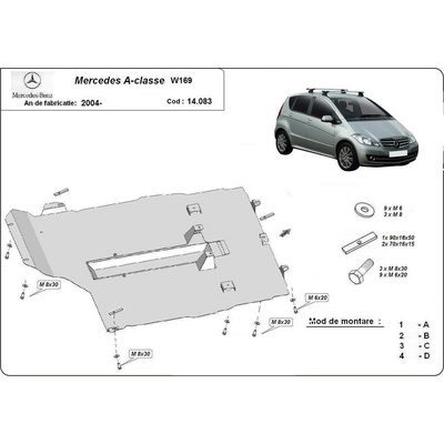 Scut Motor - Румъния Метална кора под двигател и скоростна кутия mercedes a (w169) от 2004 до 2012 (73691)