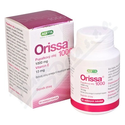 Orissa Pupalkový olej 1000mg s vit.E 15mg 60 kapsúl