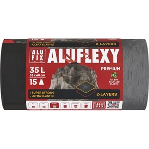 Alufix Торба за боклук alufix 35l 28 микрона алуфлексен черен 15 броя msz35aluflexyuninew (msz35aluflexyuninew)