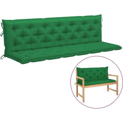 vidaXL Възглавница за градинска пейка зелена 200x(50+50)x7 см оксфорд (315045)