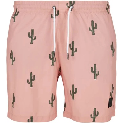 Urban Classics Бански гащета Urban classics Swimming shorts - Pink (Pink Salmon / Green)