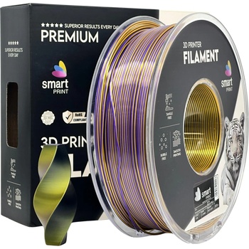 Smart Print FG-S108-E1, 3D филамент, PLA Silk, Tri Color, Black, Gold, Purple, 1kg, 1, 75mm (FG-S108-E1)