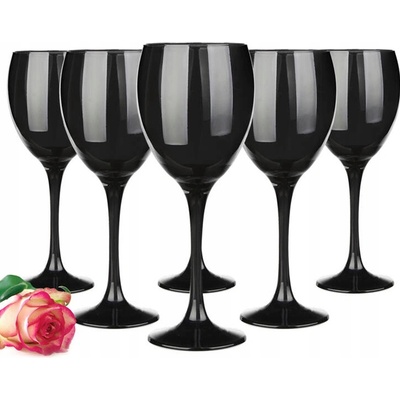 Glasmark Skleničky na bílé a červené víno černé 6 x 300 ml