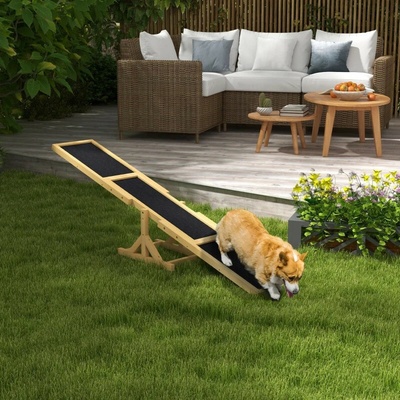 PawHut Agility houpačka lávka pro psy 180 x 30 x 30 žlutá