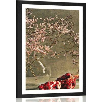 Plakát s paspartou podzimní zátiší - 60x90 black
