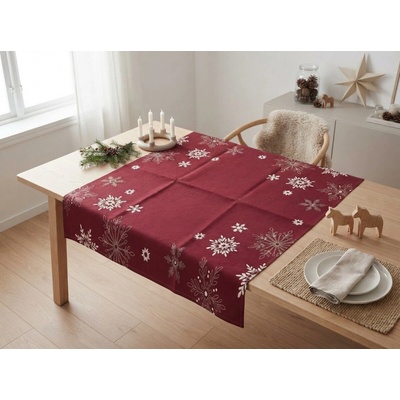 Textilomanie Vianočný obrus SNOWFALL 85x85 cm vínový