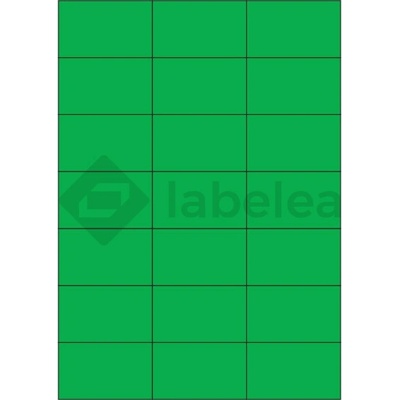 Labelea Samolepiace etikety 70x42,4 mm farebné papierové, na hárku A4, pre laserovú a atramentovú tlač, Farba etikiet Zelená, Počet hárkov v balení 100 EPY070042PG021S