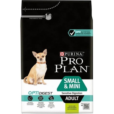 PURINA Pro Plan Adult Small & Mini Sensitive Digestion - с агне, за израснали кучета от дребни и мини породи , 3kg