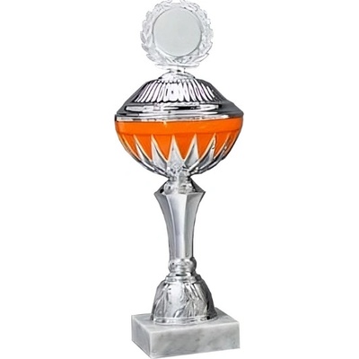 Kovový pohár s poklicí Stříbrno-oranžový 38 cm