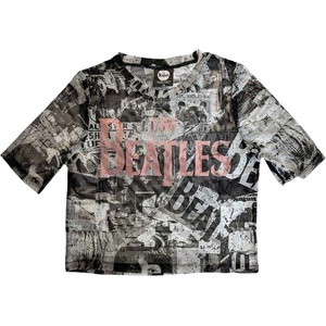 The Beatles All-Over-Print & Drop T Logo White XS Дамски Риза (BEATMCT555LW00)