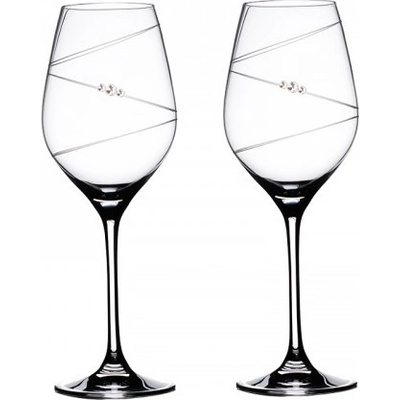 Bohemia Crystal Sklenice na bílé víno přátelská souprava Ring 2 ks 360 ml