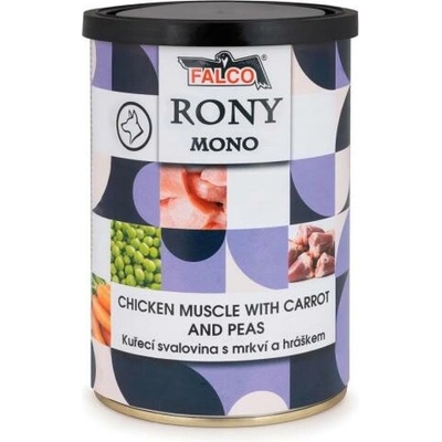 Rony Mono s kuracou svalovinou s mrkvou a hráškom 6 x 400 g