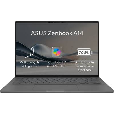 ASUS Zenbook A14 OLED UX3407QA-OLED267W Iceland Gray BONUS! ASUS prodloužení záruky na 3 roky - nutná registrace na www.asus.com/cz/events