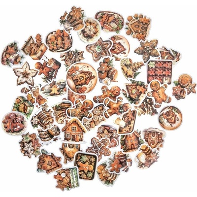 DP Craft Vinylové samolepky vánoční perníčky 50 ks