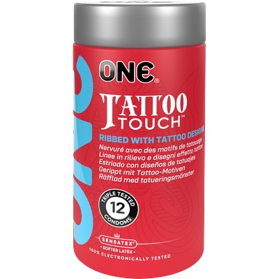 ostatní ONE Tattoo Touch, 12 condoms with tattoo-inspired rib design