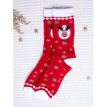 Star Socks pánske vzorované ponožky Reindeer červená