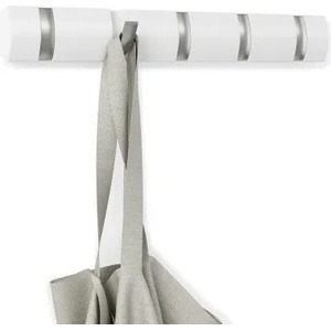 Umbra hk ltd (Канада) Закачалка за стена umbra flip с 5 бр. куки - цвят бял (umbra 318850-660)