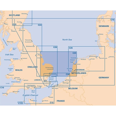 Námořní mapa Imray C25 Southern North SEa Passage Chart - Harwich to River Humber and Holland IMC25