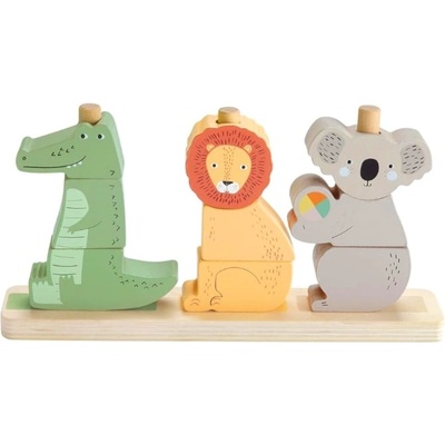 Mattel Дървена игра за подреждане Fisher Price - Животни (1675913)