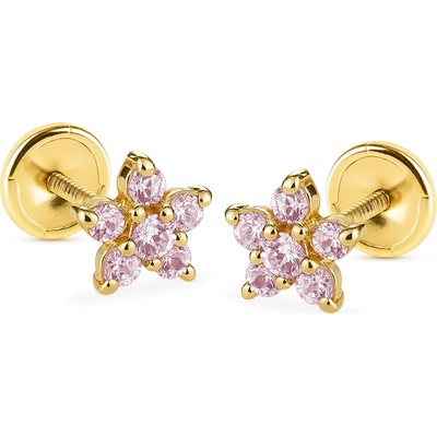 Brilio Zlaté hvězdičkové náušnice se syntetickým ametystem 14/188.961/17RFZI