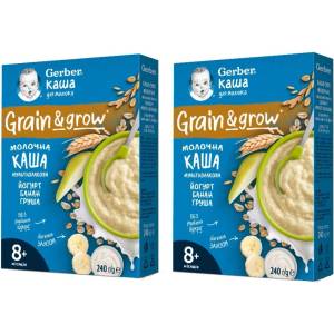 Nestle Овесено-пшенична млечна каша Nestle Gerber - Йогурт с банан и круша, 8 м+, 2 х 240 g (2х12566108) - ozone