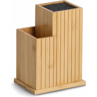 ZELLER Blok na nože s držákem, bambus, 17,2 × 11,2 × 21,7 cm