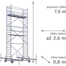 Lešení RUX MOBILO 800 7,6 m 210 cm