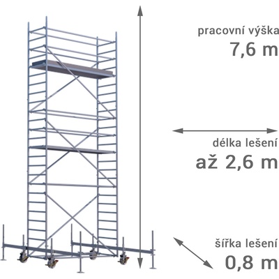 Lešení RUX MOBILO 800 7,6 m 260 cm