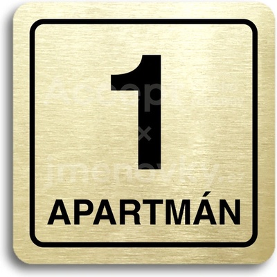 ACCEPT Piktogram 1 apartmán - zlatá tabulka - černý tisk