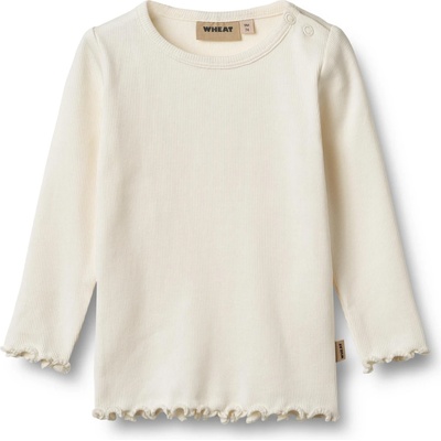 WHEAT Детска блуза с дълъг ръкав WHEAT Kid's Rib T-Shirt L/S Ida Longsleeve - Ivory - размер 62 (EU) (704-4606-0209)
