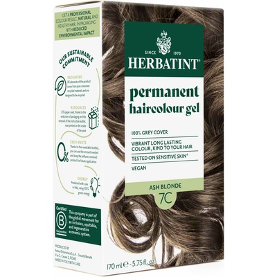 Herbatint permanentní barva na vlasy popelavá blond 7C 150 ml